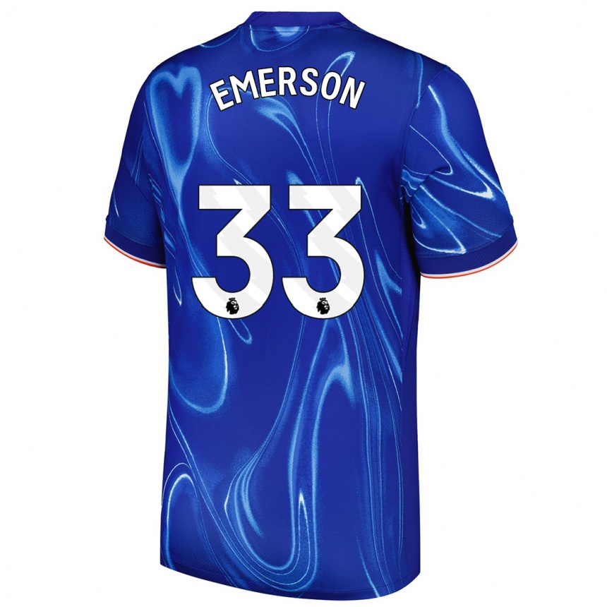 Mujer Fútbol Camiseta Emerson #33 Azul Blanco 1ª Equipación 2024/25 Argentina