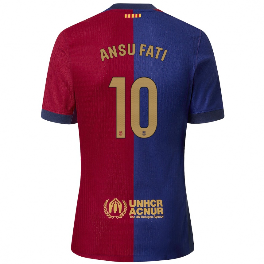 Mujer Fútbol Camiseta Ansu Fati #10 Azul Rojo 1ª Equipación 2024/25 Argentina