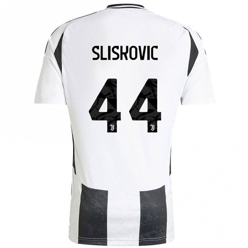 Mujer Fútbol Camiseta Gloria Slišković #44 Blanco Negro 1ª Equipación 2024/25 Argentina