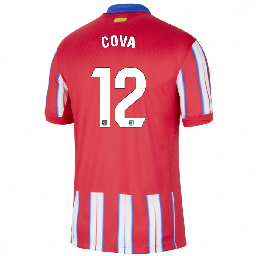 Mujer Fútbol Camiseta Adrian Cova #12 Rojo Blanco Azul 1ª Equipación 2024/25 Argentina