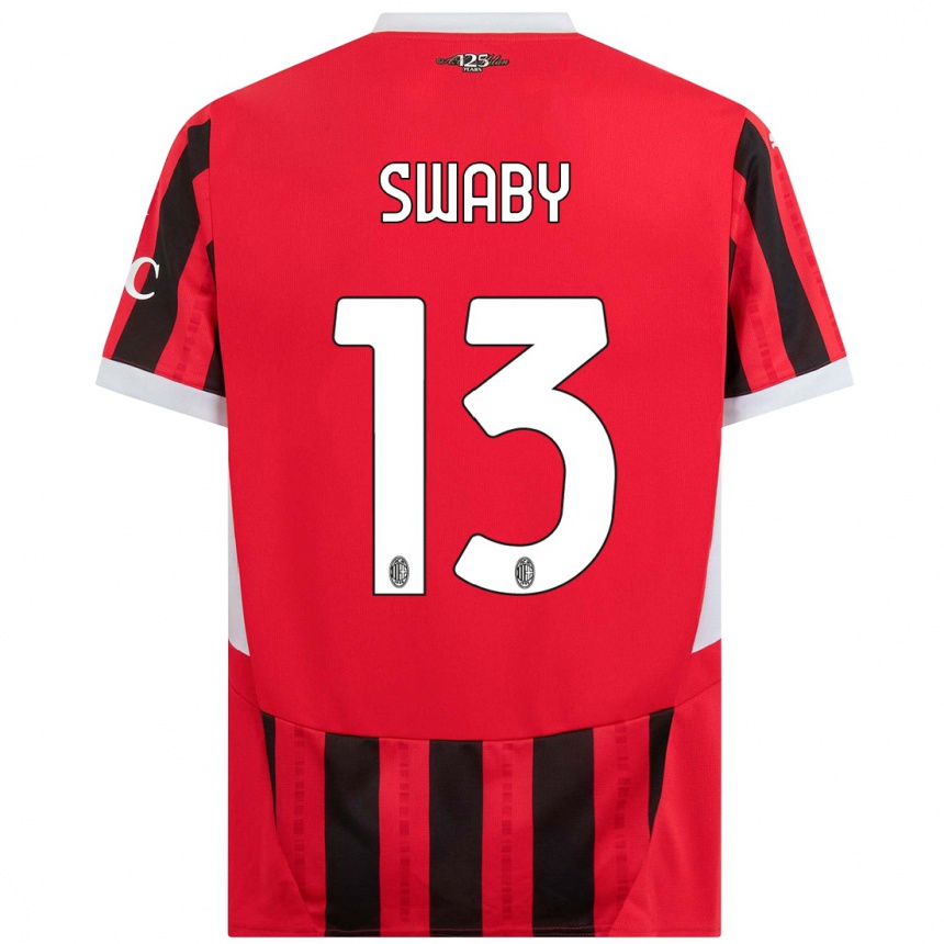 Mujer Fútbol Camiseta Allyson Swaby #13 Rojo Negro 1ª Equipación 2024/25 Argentina