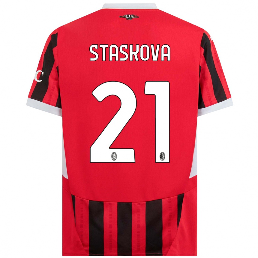 Mujer Fútbol Camiseta Andrea Stašková #21 Rojo Negro 1ª Equipación 2024/25 Argentina