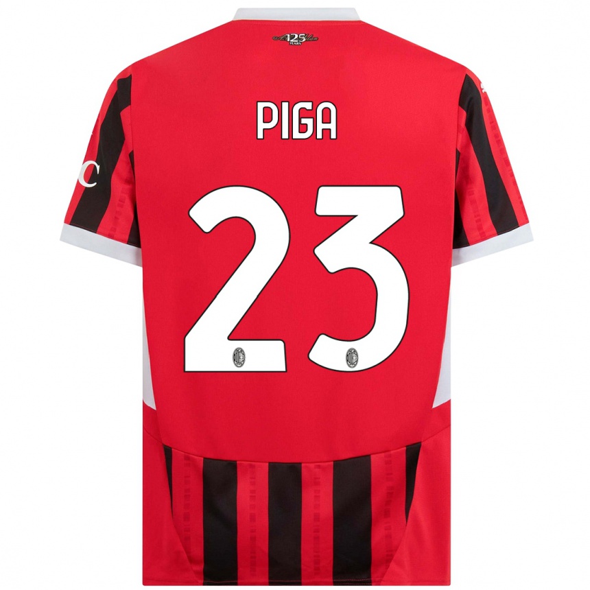 Mujer Fútbol Camiseta Julie Piga #23 Rojo Negro 1ª Equipación 2024/25 Argentina