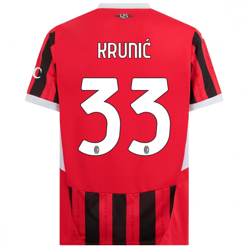 Mujer Fútbol Camiseta Rade Krunic #33 Rojo Negro 1ª Equipación 2024/25 Argentina