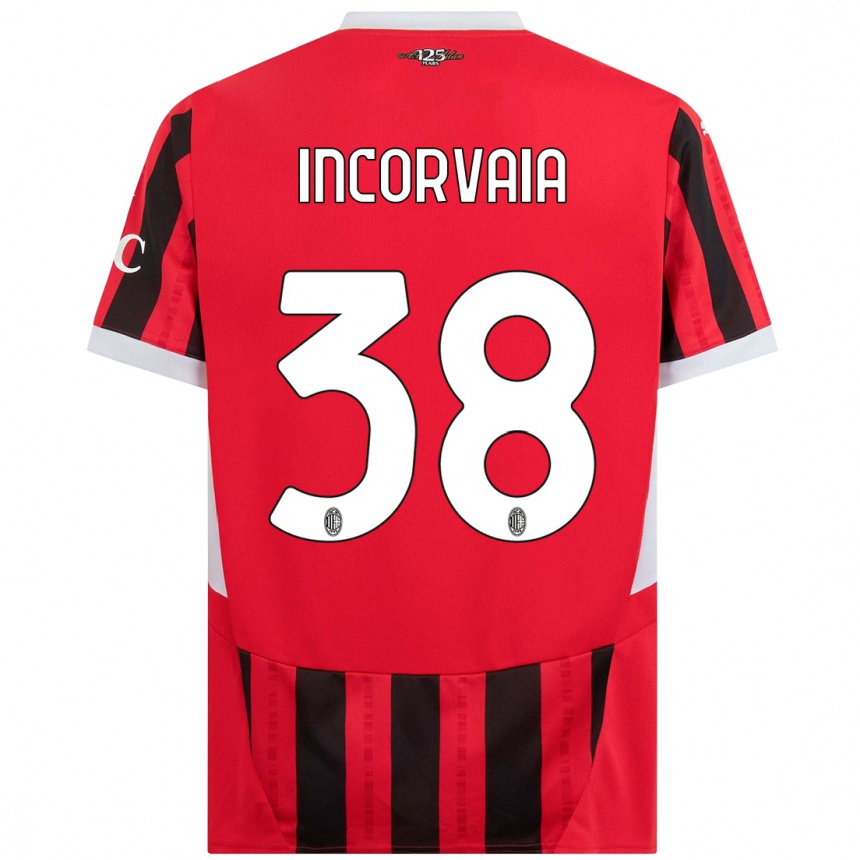 Mujer Fútbol Camiseta Giovanni Incorvaia #38 Rojo Negro 1ª Equipación 2024/25 Argentina