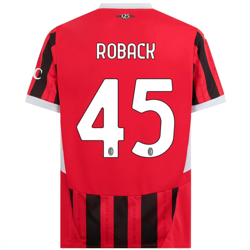 Mujer Fútbol Camiseta Emil Roback #45 Rojo Negro 1ª Equipación 2024/25 Argentina