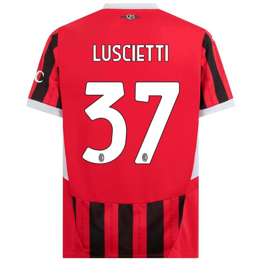 Mujer Fútbol Camiseta Abebe Luscietti #37 Rojo Negro 1ª Equipación 2024/25 Argentina