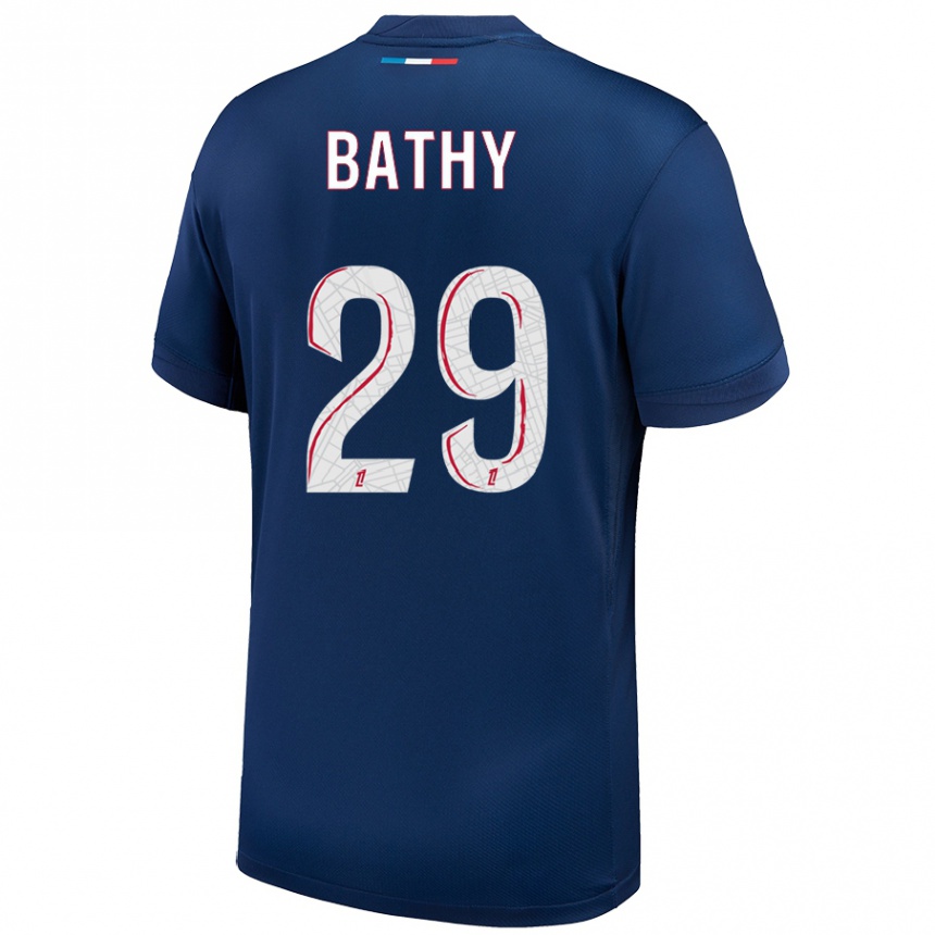 Mujer Fútbol Camiseta Griedge Mbock Bathy #29 Azul Marino Blanco 1ª Equipación 2024/25 Argentina