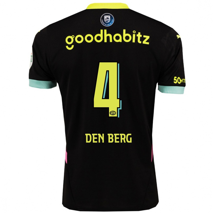 Mujer Fútbol Camiseta Mandy Van Den Berg #4 Negro Amarillo 2ª Equipación 2024/25 Argentina