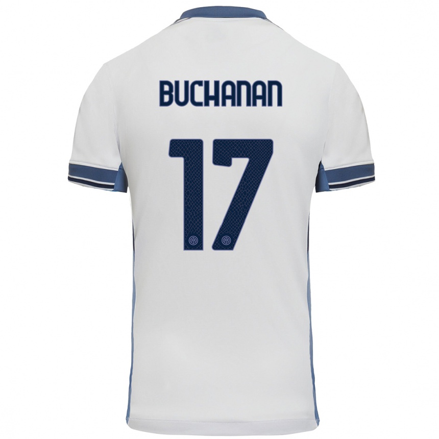 Mujer Fútbol Camiseta Tajon Buchanan #17 Blanco Gris 2ª Equipación 2024/25 Argentina