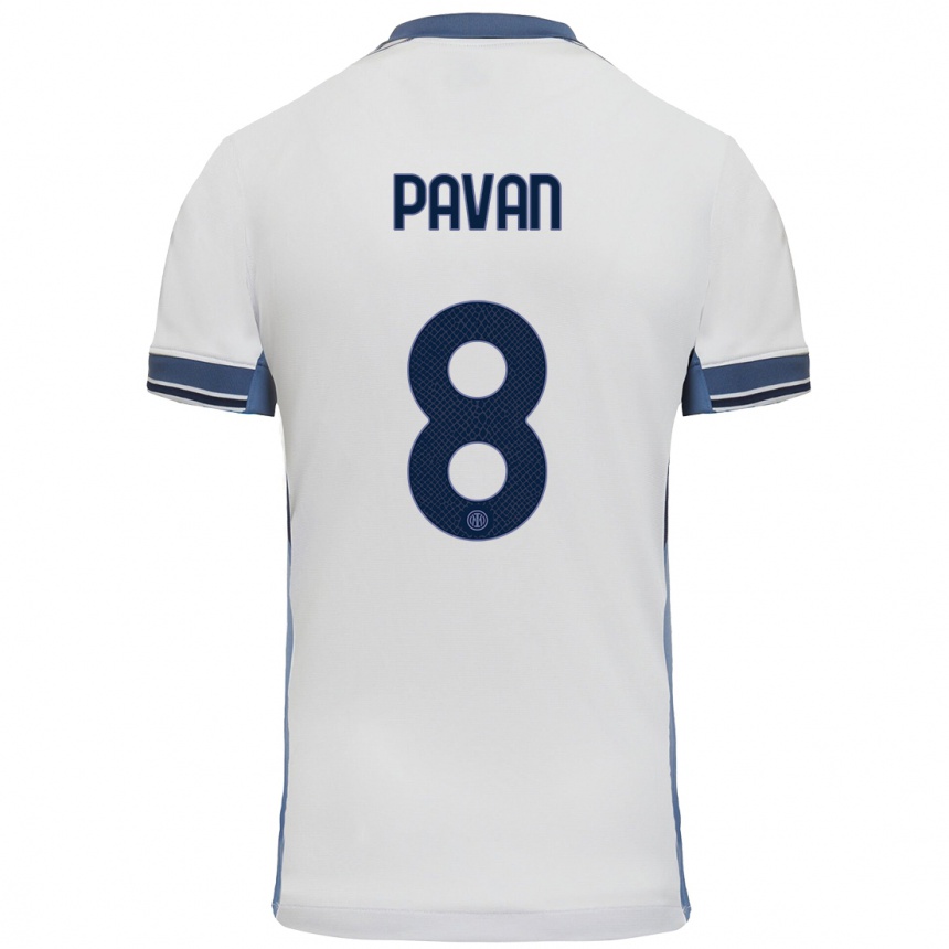 Mujer Fútbol Camiseta Matilde Pavan #8 Blanco Gris 2ª Equipación 2024/25 Argentina