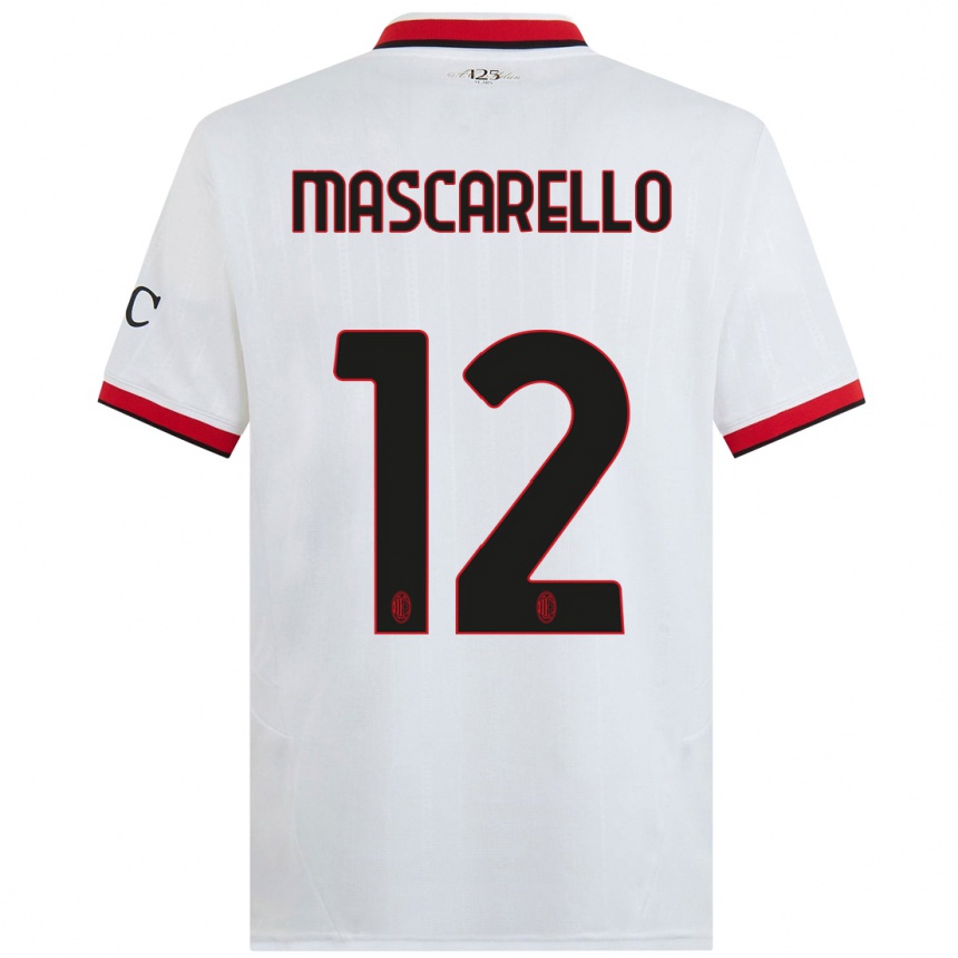 Mujer Fútbol Camiseta Marta Mascarello #12 Blanco Negro Rojo 2ª Equipación 2024/25 Argentina