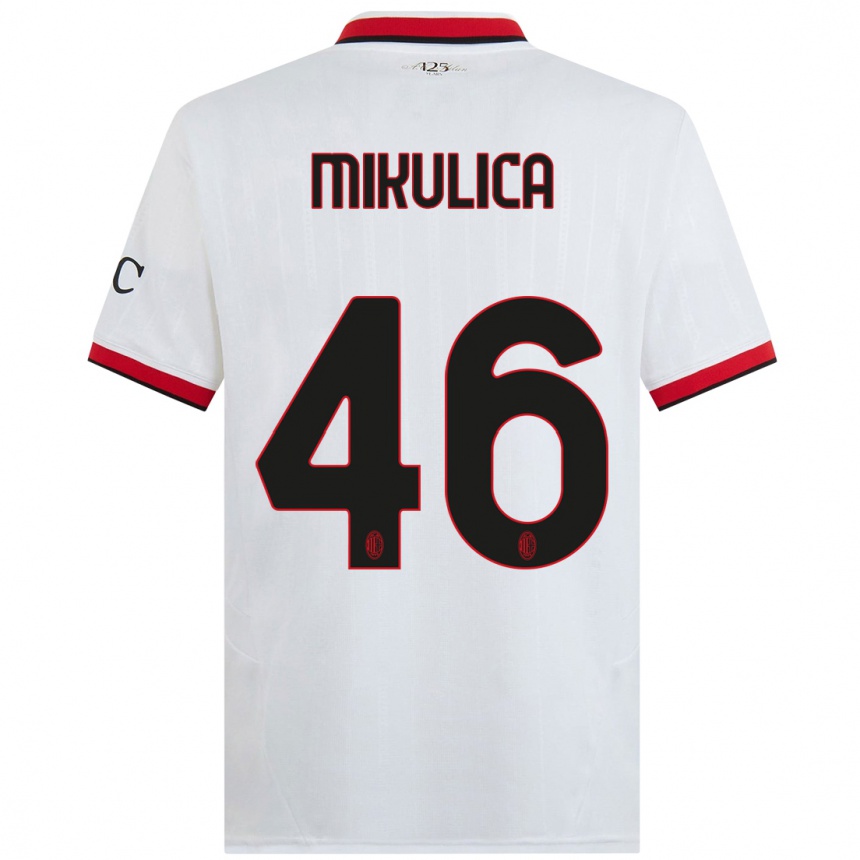 Mujer Fútbol Camiseta Petra Mikulica #46 Blanco Negro Rojo 2ª Equipación 2024/25 Argentina