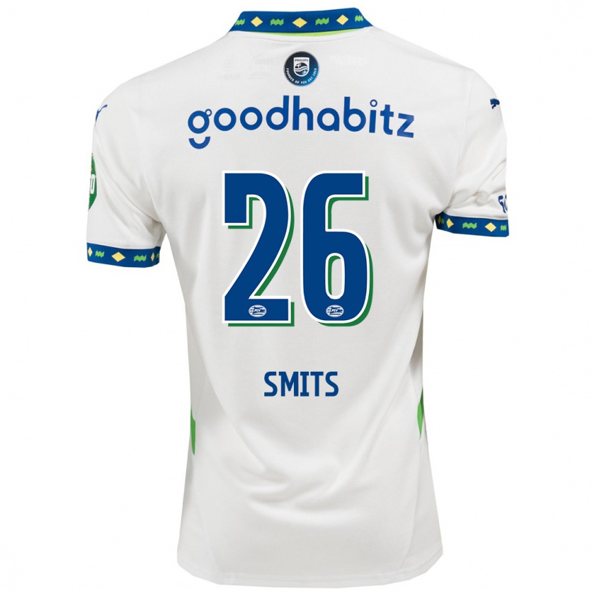 Mujer Fútbol Camiseta Eef Smits #26 Blanco Azul Oscuro Equipación Tercera 2024/25 Argentina