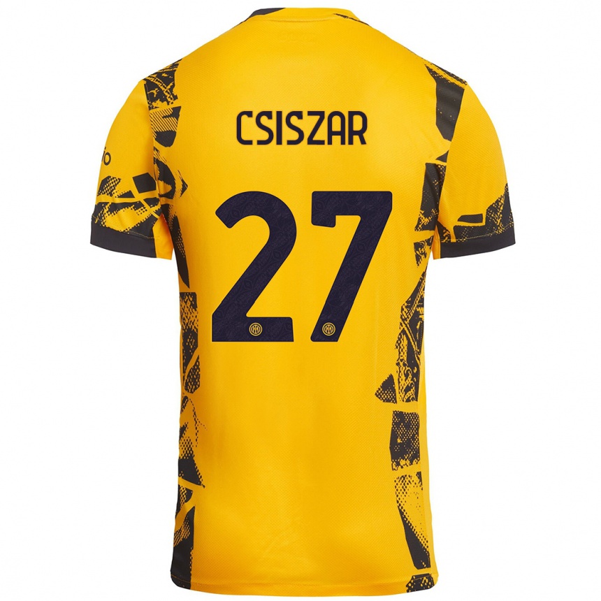 Mujer Fútbol Camiseta Henrietta Csiszár #27 Dorado Negro Equipación Tercera 2024/25 Argentina