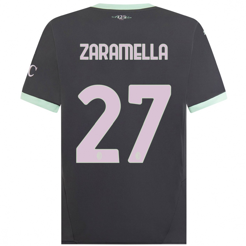 Mujer Fútbol Camiseta Mattia Zaramella #27 Gris Equipación Tercera 2024/25 Argentina