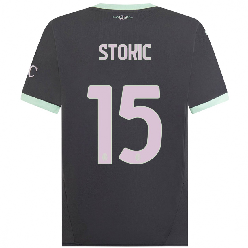 Mujer Fútbol Camiseta Sara Stokić #15 Gris Equipación Tercera 2024/25 Argentina