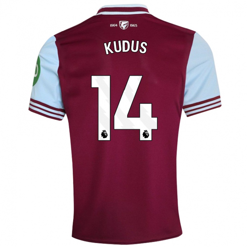 Niño Fútbol Camiseta Mohammed Kudus #14 Rojo Oscuro 1ª Equipación 2024/25 Argentina