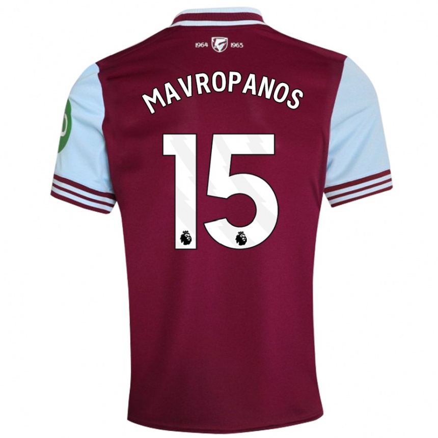 Niño Fútbol Camiseta Konstantinos Mavropanos #15 Rojo Oscuro 1ª Equipación 2024/25 Argentina