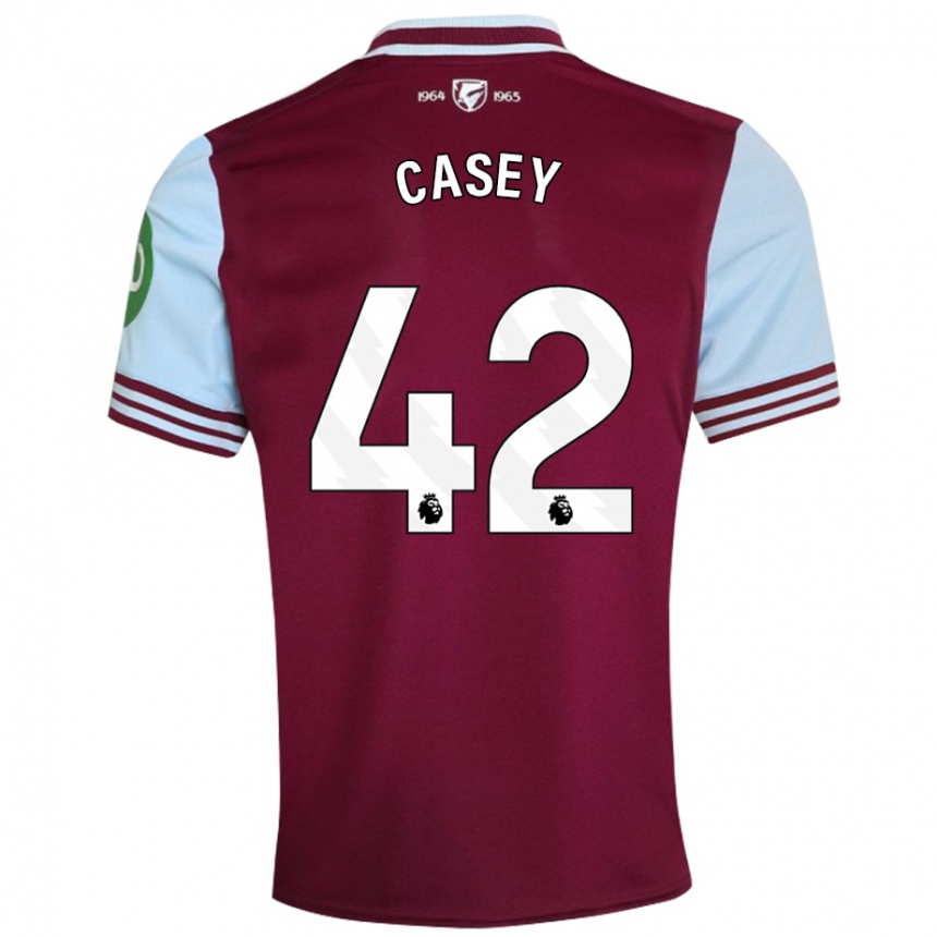 Niño Fútbol Camiseta Kaelan Casey #42 Rojo Oscuro 1ª Equipación 2024/25 Argentina