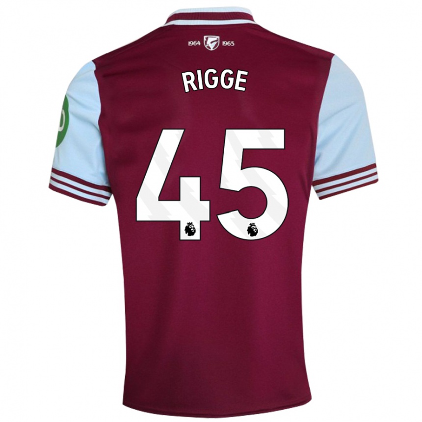 Niño Fútbol Camiseta Daniel Rigge #45 Rojo Oscuro 1ª Equipación 2024/25 Argentina