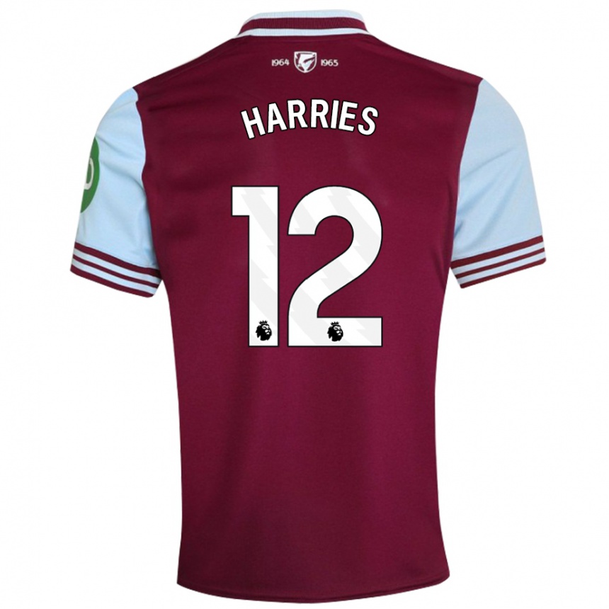 Niño Fútbol Camiseta Emma Harries #12 Rojo Oscuro 1ª Equipación 2024/25 Argentina