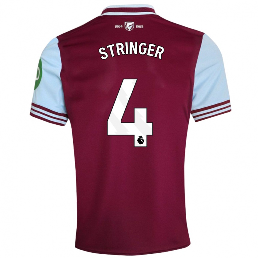 Niño Fútbol Camiseta Abbey Leigh Stringer #4 Rojo Oscuro 1ª Equipación 2024/25 Argentina