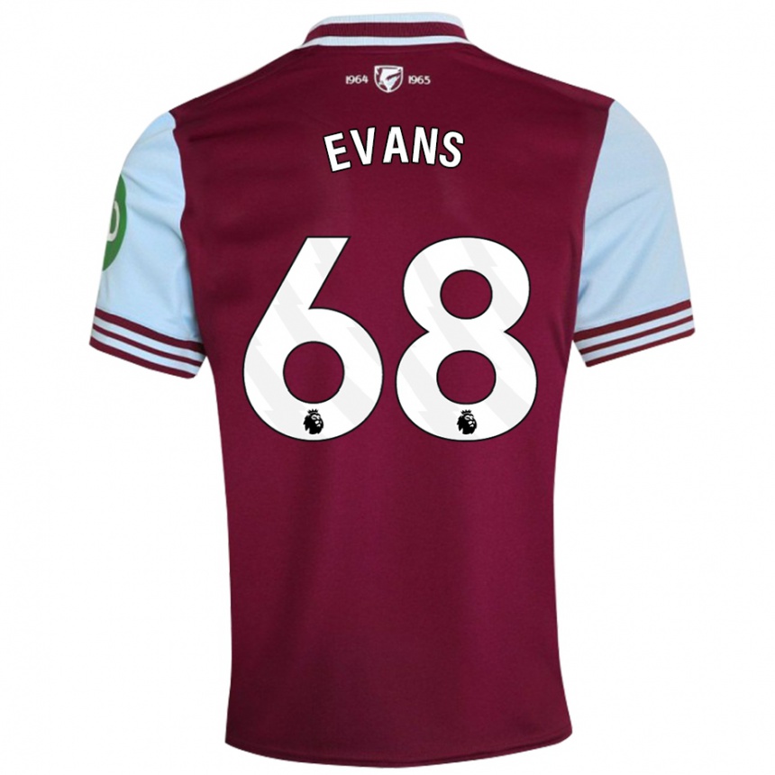 Niño Fútbol Camiseta Isaac Evans #68 Rojo Oscuro 1ª Equipación 2024/25 Argentina