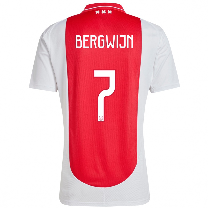 Niño Fútbol Camiseta Steven Bergwijn #7 Rojo Blanco 1ª Equipación 2024/25 Argentina