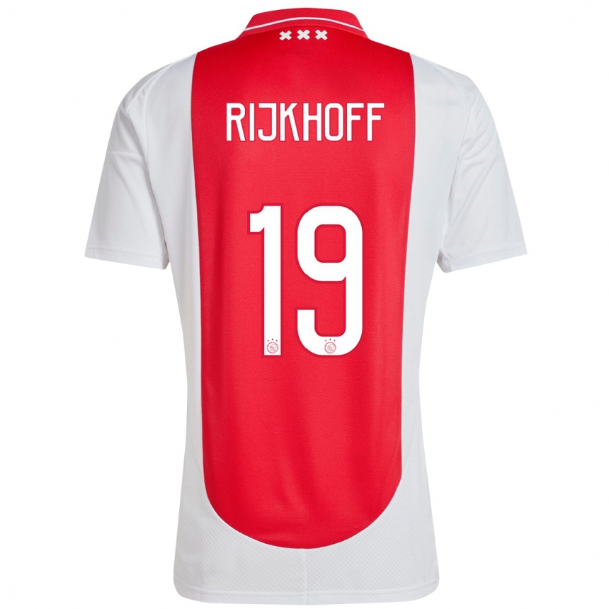 Niño Fútbol Camiseta Julian Rijkhoff #19 Rojo Blanco 1ª Equipación 2024/25 Argentina