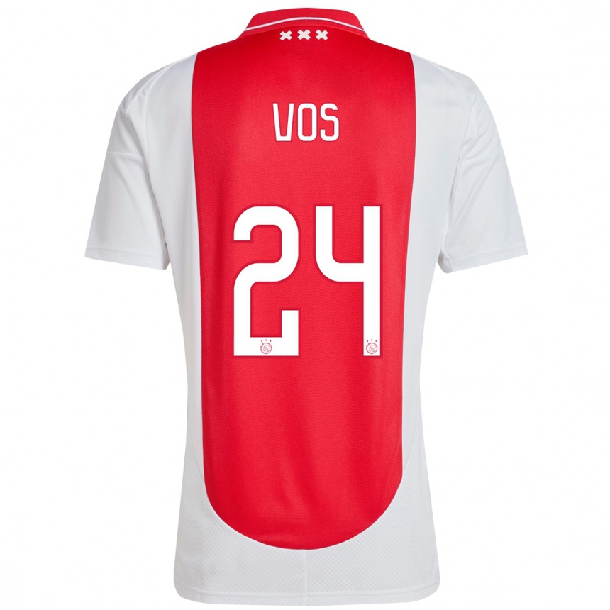 Niño Fútbol Camiseta Silvano Vos #24 Rojo Blanco 1ª Equipación 2024/25 Argentina