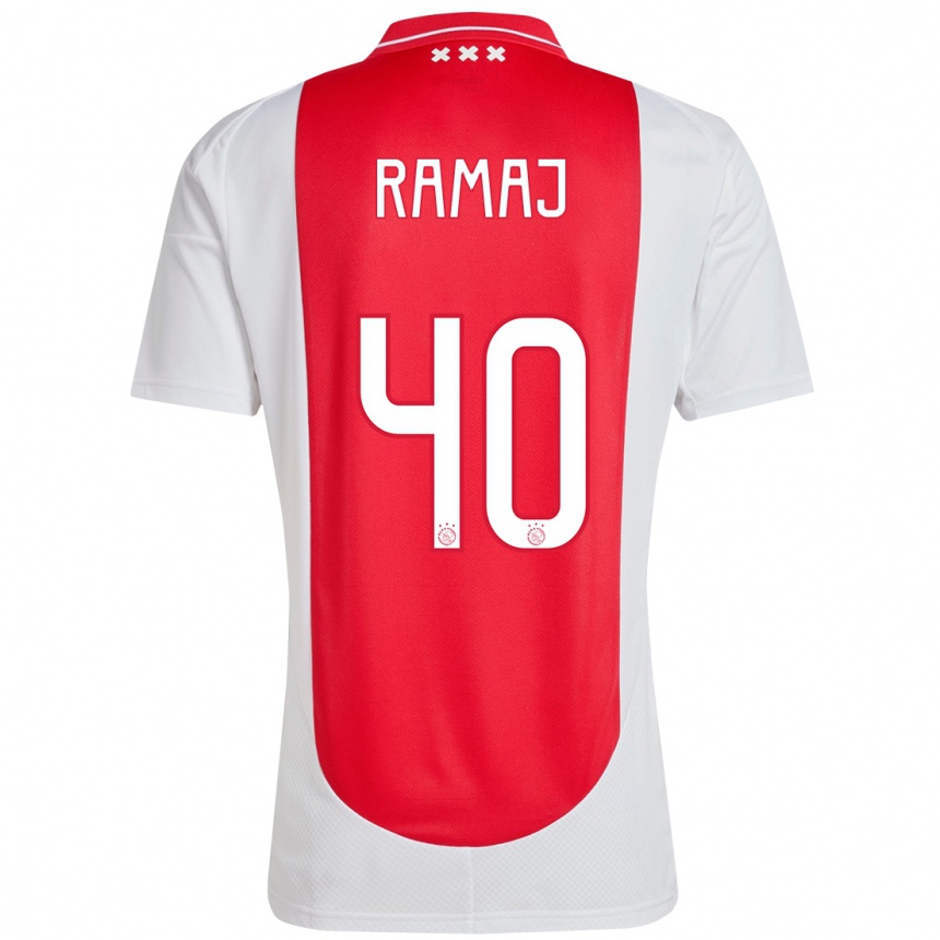 Niño Fútbol Camiseta Diant Ramaj #40 Rojo Blanco 1ª Equipación 2024/25 Argentina