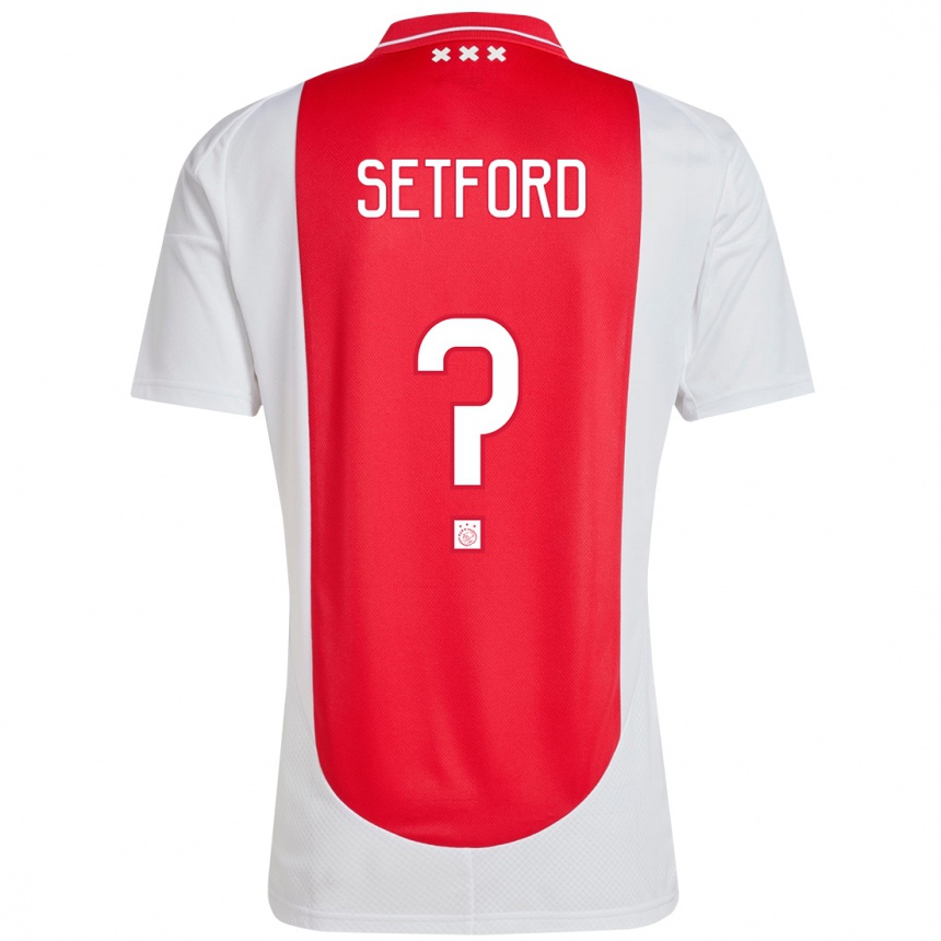 Niño Fútbol Camiseta Charlie Setford #0 Rojo Blanco 1ª Equipación 2024/25 Argentina