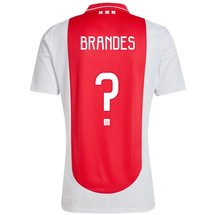 Niño Fútbol Camiseta Julian Brandes #0 Rojo Blanco 1ª Equipación 2024/25 Argentina