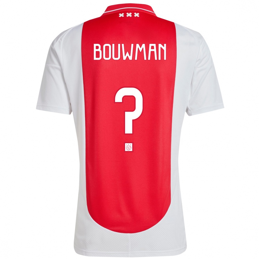 Niño Fútbol Camiseta Aaron Bouwman #0 Rojo Blanco 1ª Equipación 2024/25 Argentina