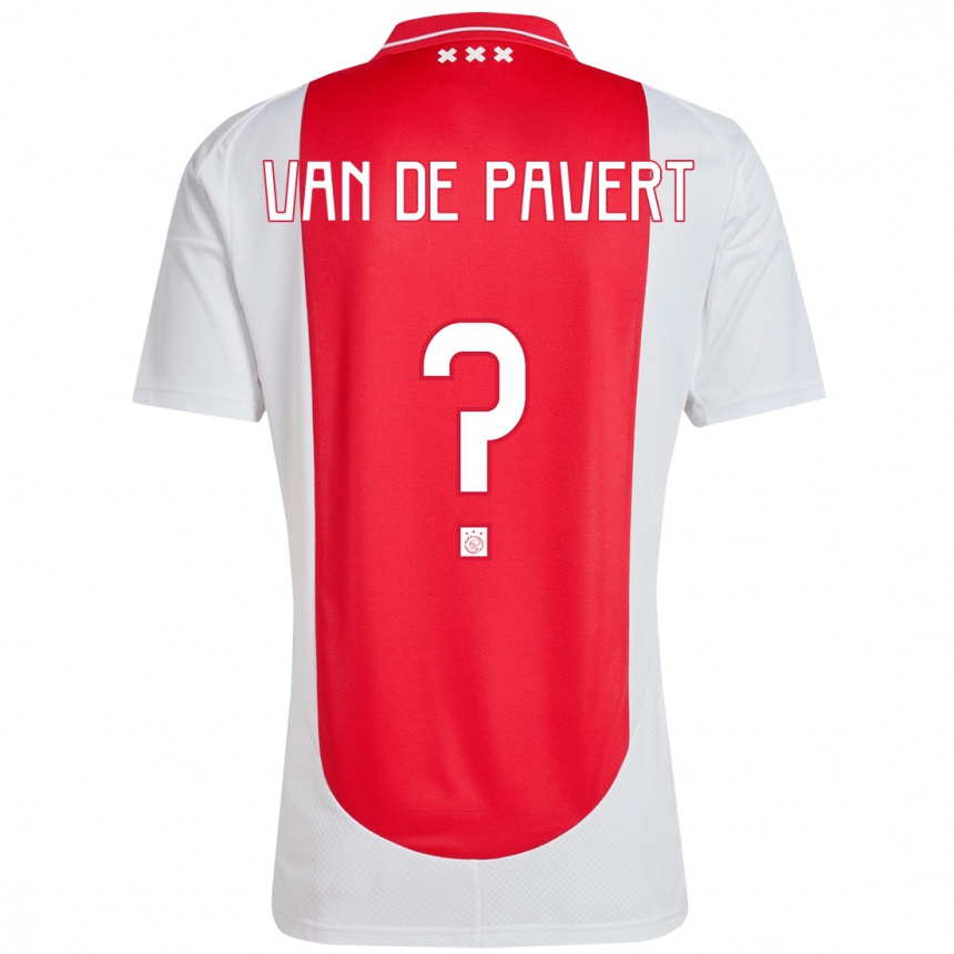 Niño Fútbol Camiseta Ryan Van De Pavert #0 Rojo Blanco 1ª Equipación 2024/25 Argentina