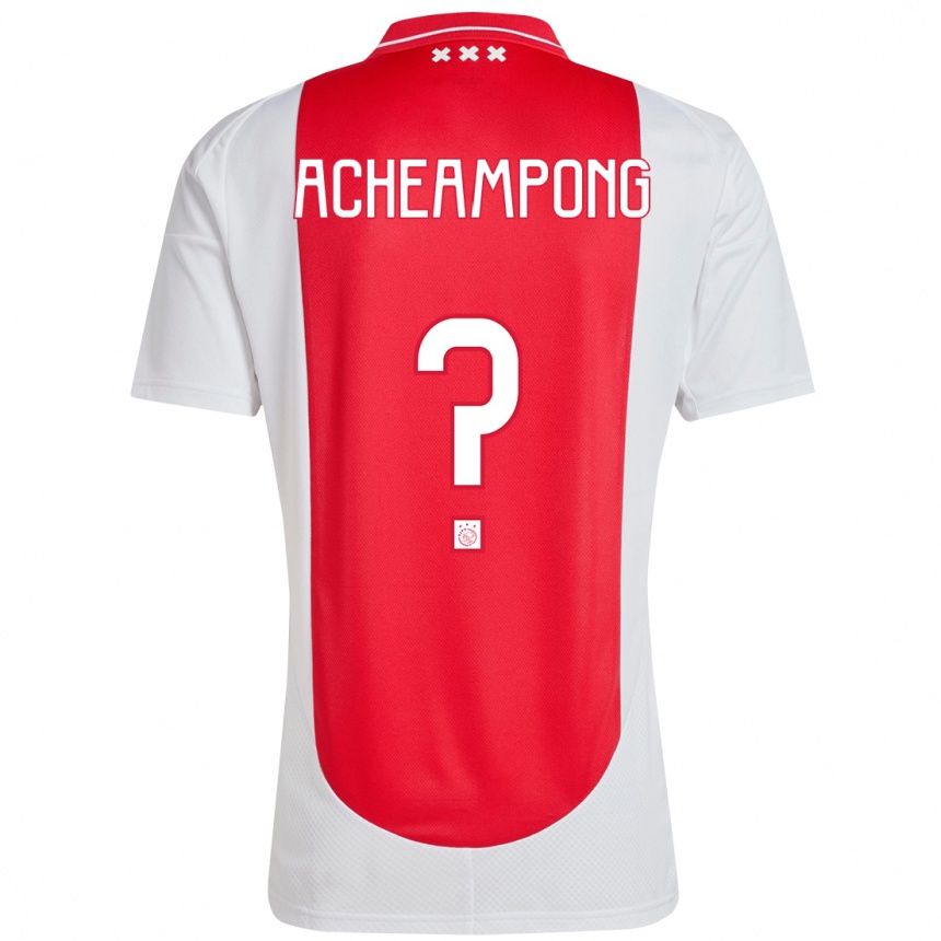 Niño Fútbol Camiseta Levi Acheampong #0 Rojo Blanco 1ª Equipación 2024/25 Argentina