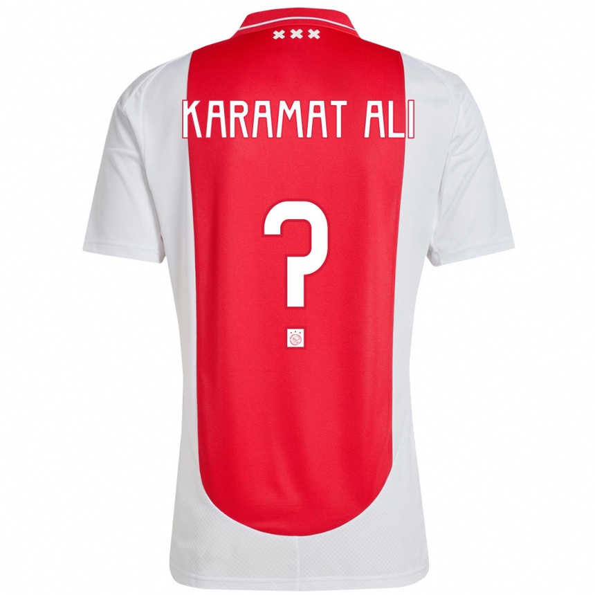 Niño Fútbol Camiseta Yaïr Karamat Ali #0 Rojo Blanco 1ª Equipación 2024/25 Argentina