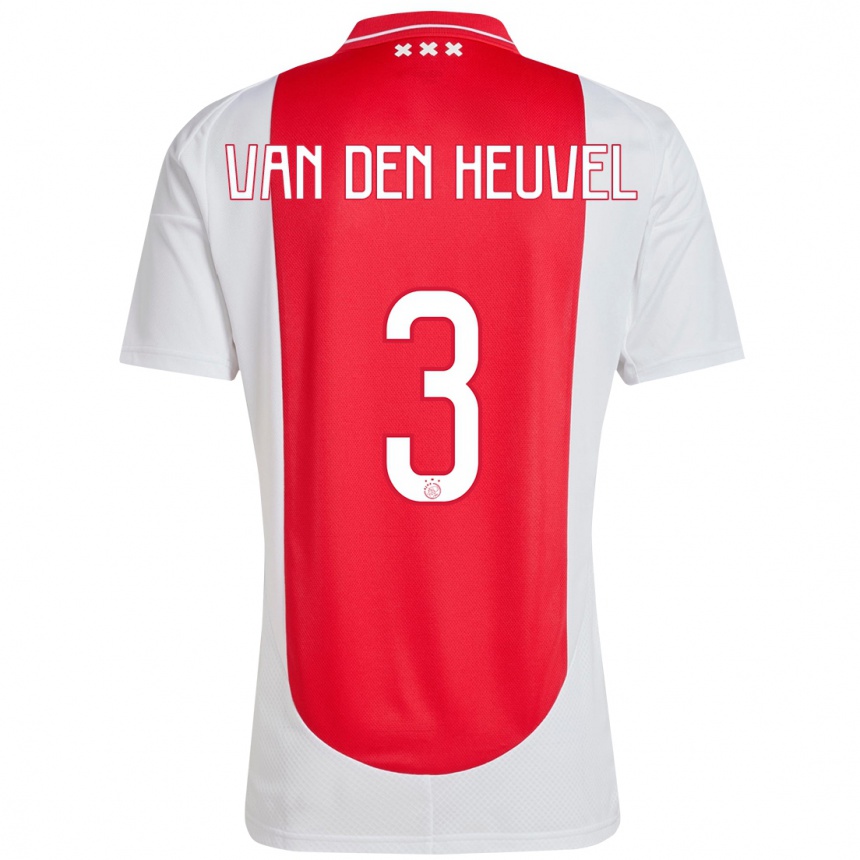 Niño Fútbol Camiseta Nino Van Den Heuvel #3 Rojo Blanco 1ª Equipación 2024/25 Argentina