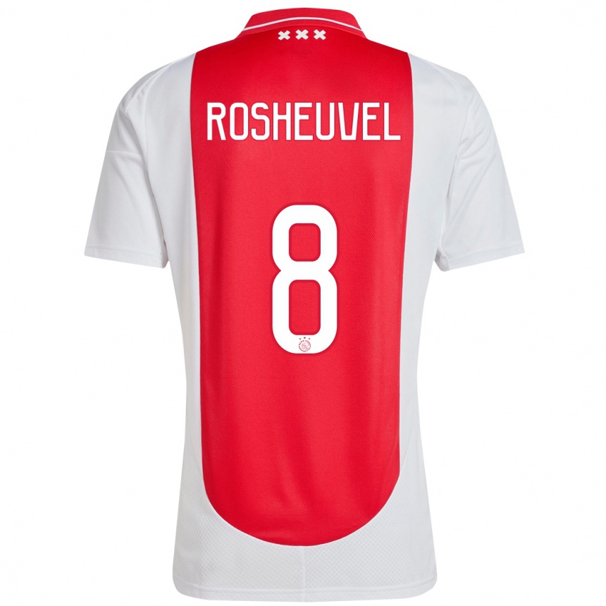 Niño Fútbol Camiseta Darren Rosheuvel #8 Rojo Blanco 1ª Equipación 2024/25 Argentina