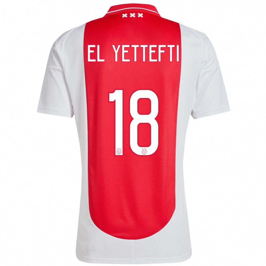 Niño Fútbol Camiseta Adil Amghar El Yettefti #18 Rojo Blanco 1ª Equipación 2024/25 Argentina