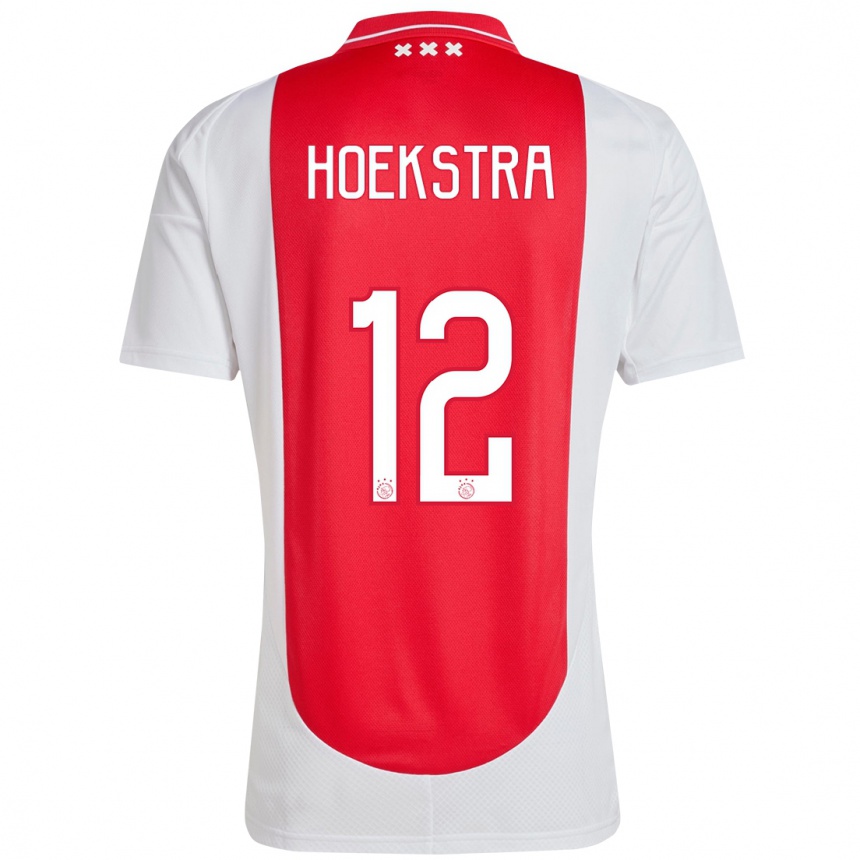 Niño Fútbol Camiseta Isabelle Hoekstra #12 Rojo Blanco 1ª Equipación 2024/25 Argentina