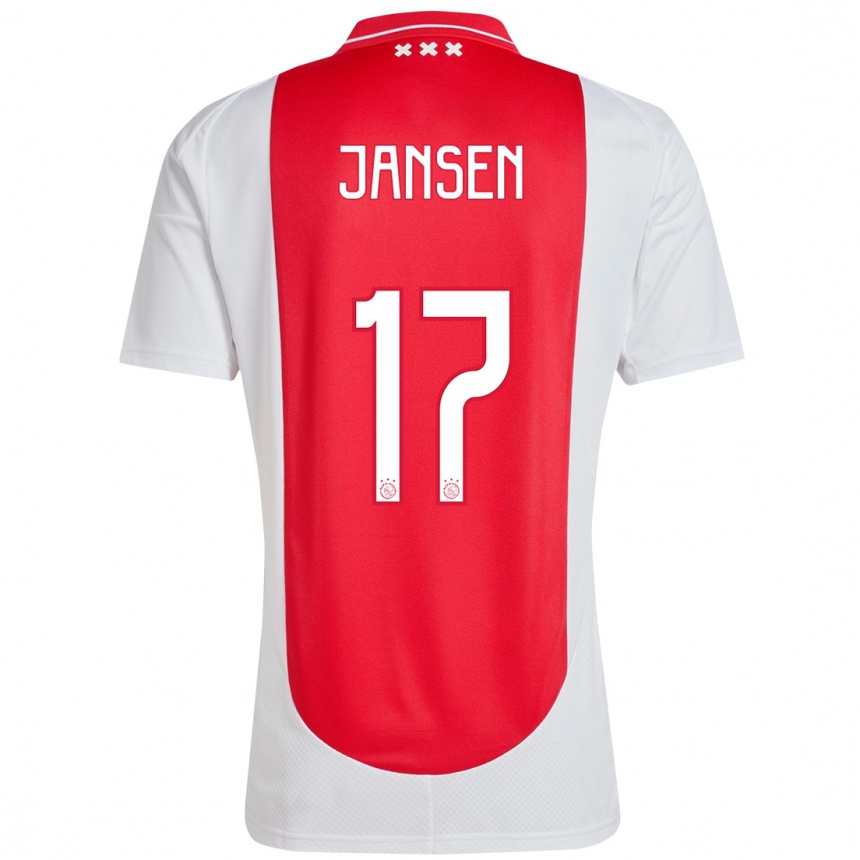 Niño Fútbol Camiseta Bente Jansen #17 Rojo Blanco 1ª Equipación 2024/25 Argentina