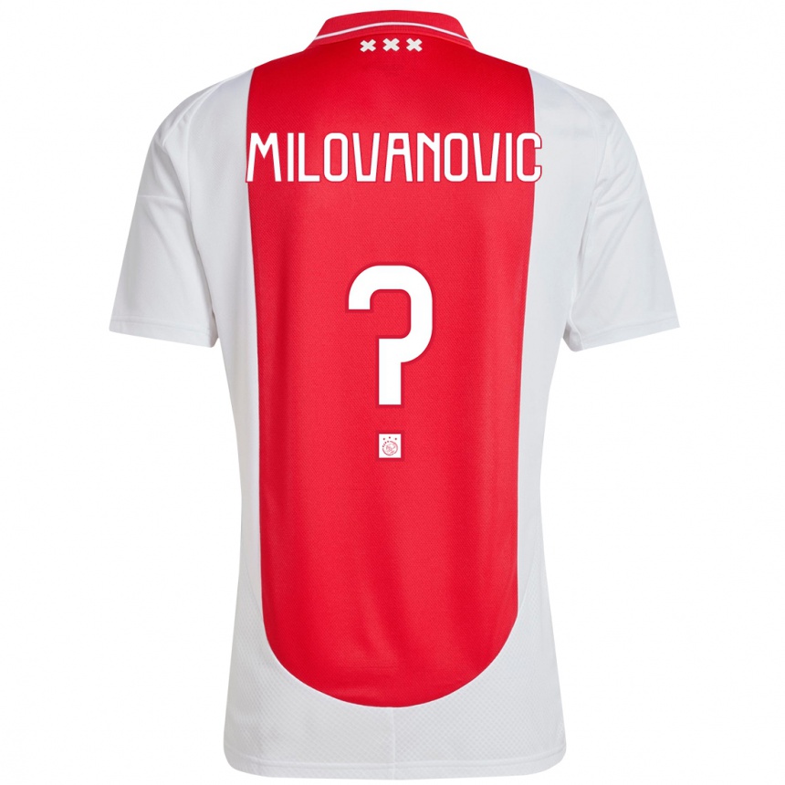 Niño Fútbol Camiseta Mateja Milovanovic #0 Rojo Blanco 1ª Equipación 2024/25 Argentina