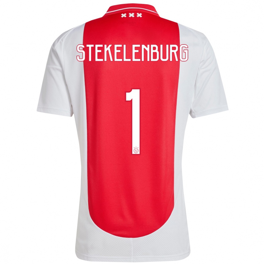 Niño Fútbol Camiseta Maarten Stekelenburg #1 Rojo Blanco 1ª Equipación 2024/25 Argentina