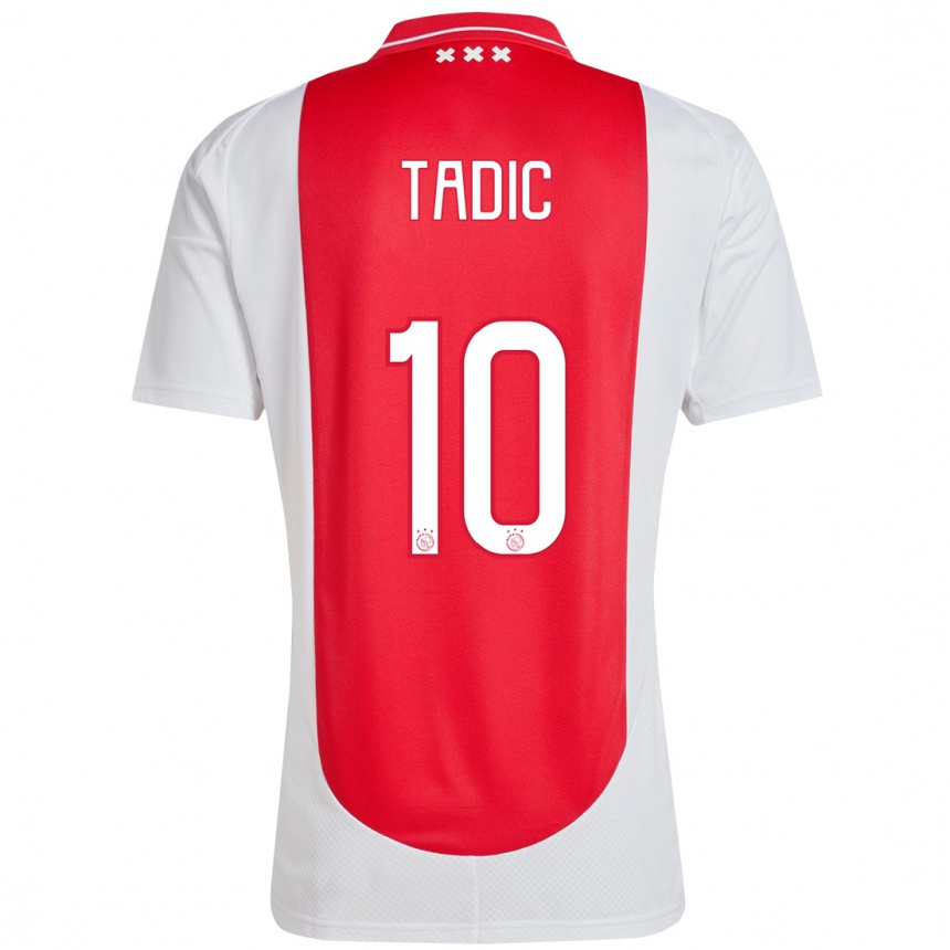 Niño Fútbol Camiseta Dusan Tadic #10 Rojo Blanco 1ª Equipación 2024/25 Argentina