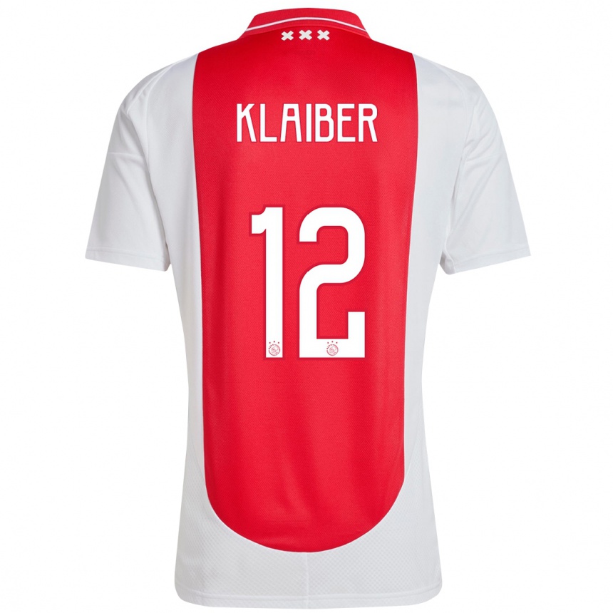 Niño Fútbol Camiseta Sean Klaiber #12 Rojo Blanco 1ª Equipación 2024/25 Argentina