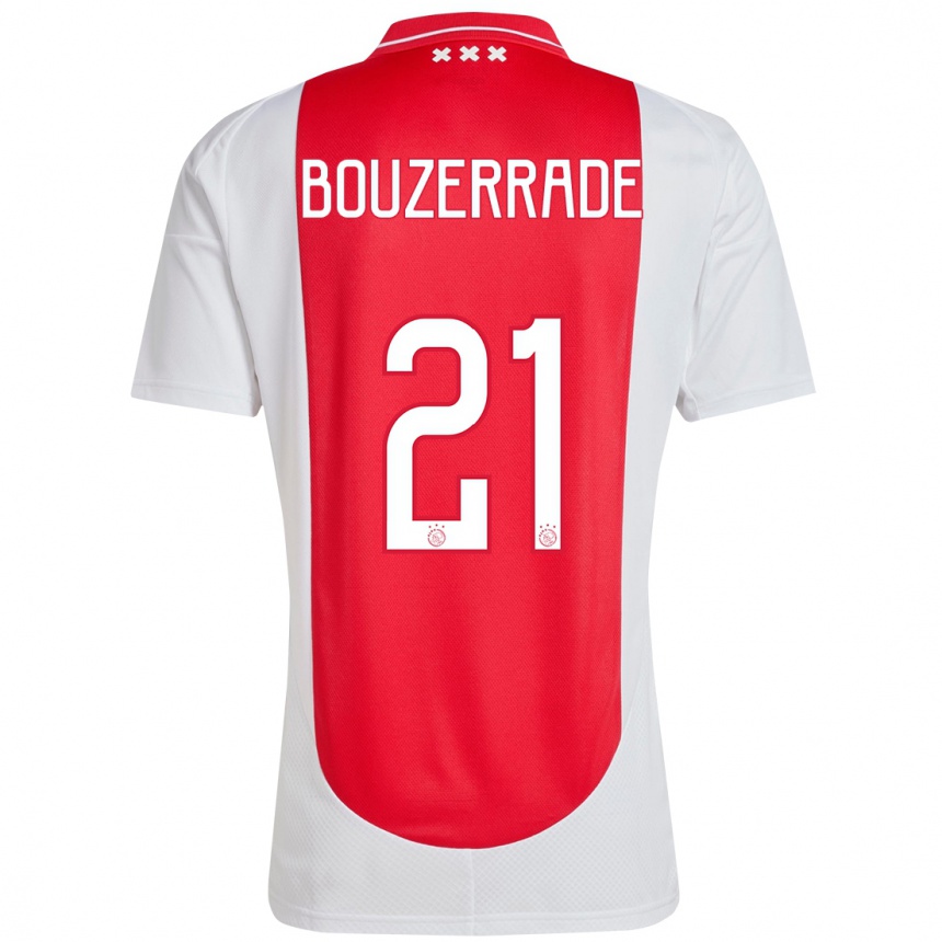 Niño Fútbol Camiseta Zaina Bouzerrade #21 Rojo Blanco 1ª Equipación 2024/25 Argentina