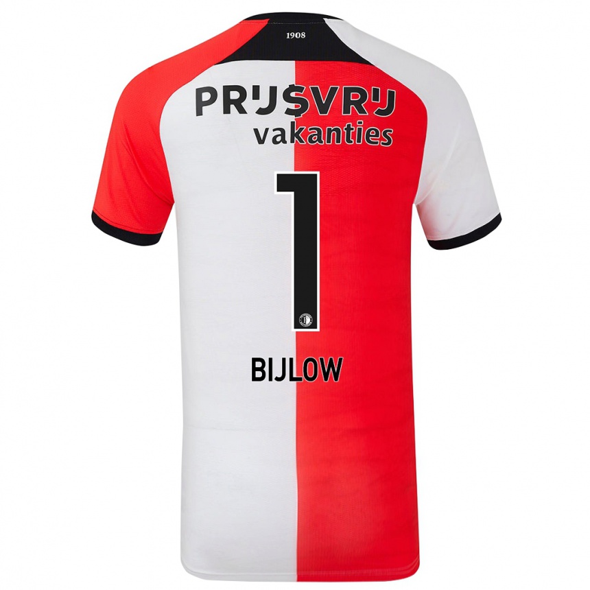 Niño Fútbol Camiseta Justin Bijlow #1 Rojo Blanco 1ª Equipación 2024/25 Argentina