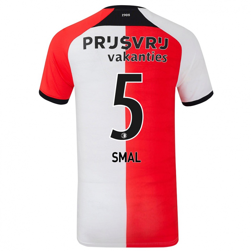 Niño Fútbol Camiseta Gijs Smal #5 Rojo Blanco 1ª Equipación 2024/25 Argentina